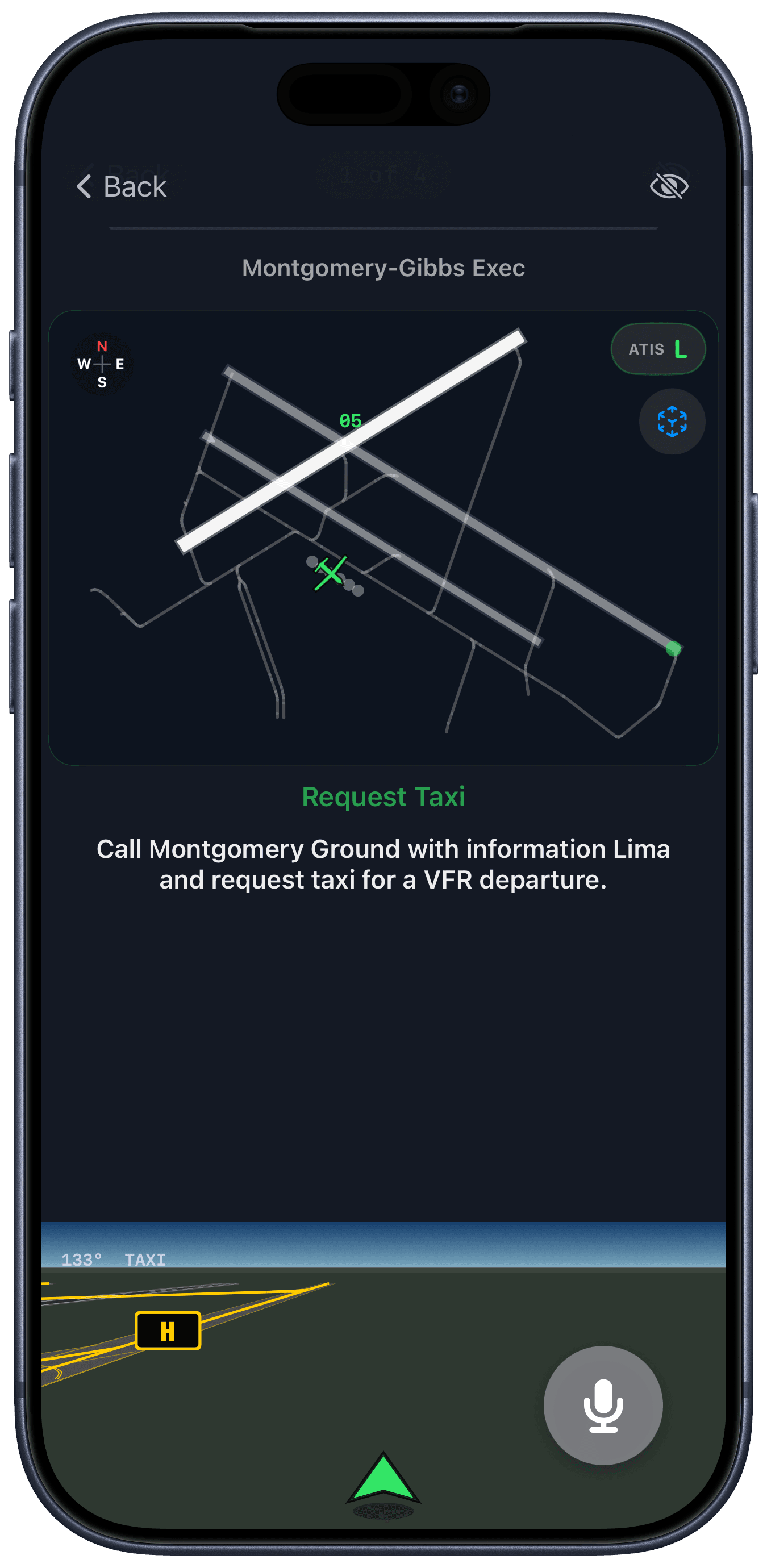Pilot radio training on the airport surface